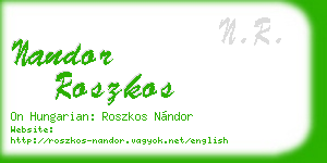 nandor roszkos business card